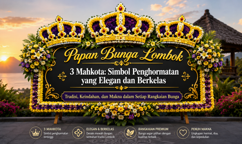 Papan Bunga Lombok dengan 3 Mahkota